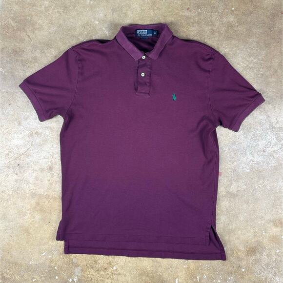 Polo by Ralph Lauren Maroon Short Sleeve Polo Shirt Men’s Medium 100% Cotton - Picture 1 of 9